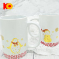 Taza de café de cerámica navideña popular de 15 oz de alta calidad para regalar y regalos navideños